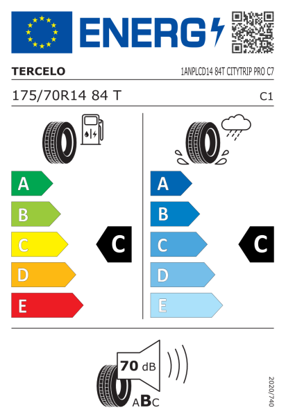 Tercelo Citytrip Pro C7 175/70 R14 84T Eurolabel