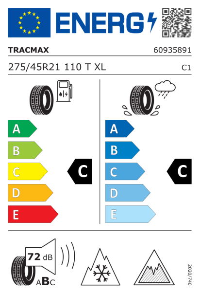 Tracmax X-privilo S360 275/45 R21 110T XL Eurolabel