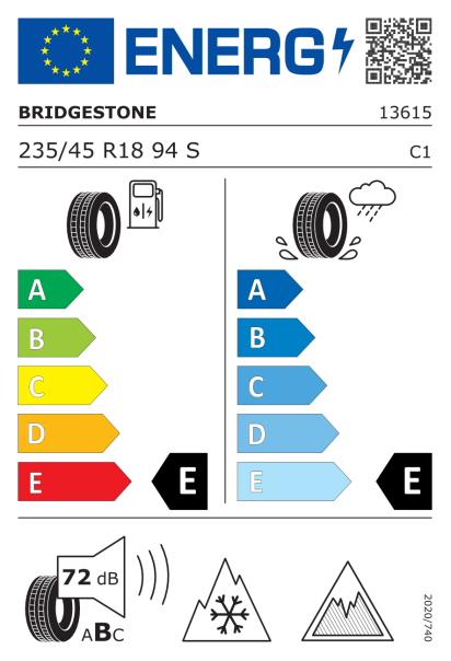 Bridgestone Blizzak Ice 235/45 R18 94S Eurolabel