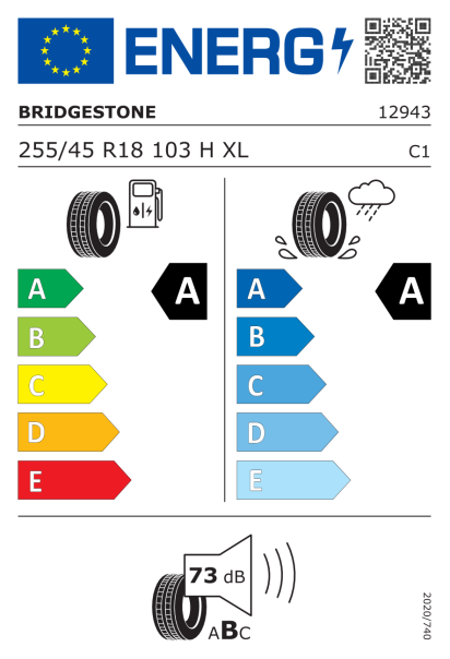 Bridgestone Turanza T005 255/45 R18 103H XL Eurolabel
