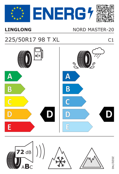 Linglong Nord Master 225/50 R17 98T XL Eurolabel