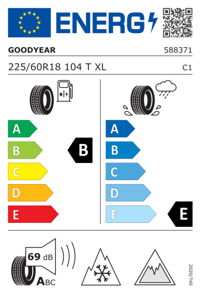 Goodyear UltraGrip Ice 3 225/60 R18 104T XL Eurolabel