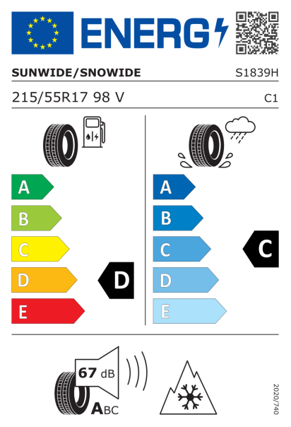 Sunwide Snowide 215/55 R17 98V XL Eurolabel