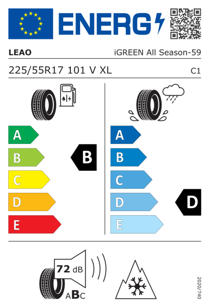 Leao iGREEN ALL Season 225/55 R17 101V XL Eurolabel