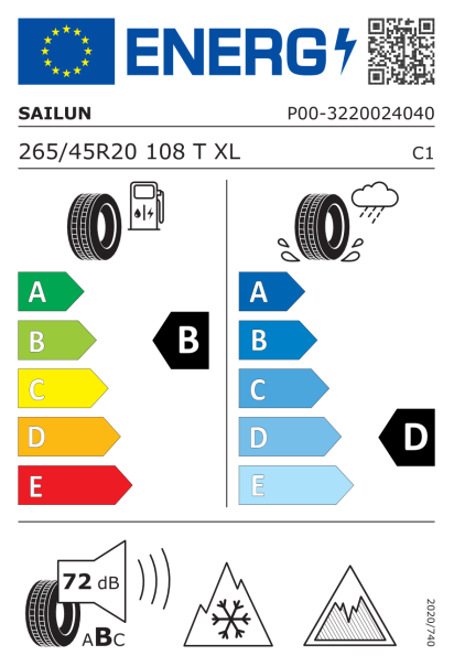 Sailun Ice Blazer Arctic Evo 265/45 R20 108T XL Eurolabel