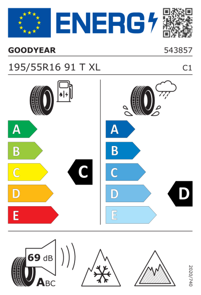 Goodyear UltraGrip Ice 3 195/55 R16 91T XL Eurolabel