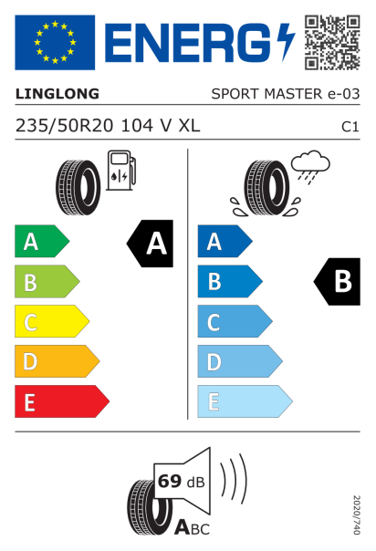 Linglong SPORT MASTER e 235/50 R20 104V XL Eurolabel
