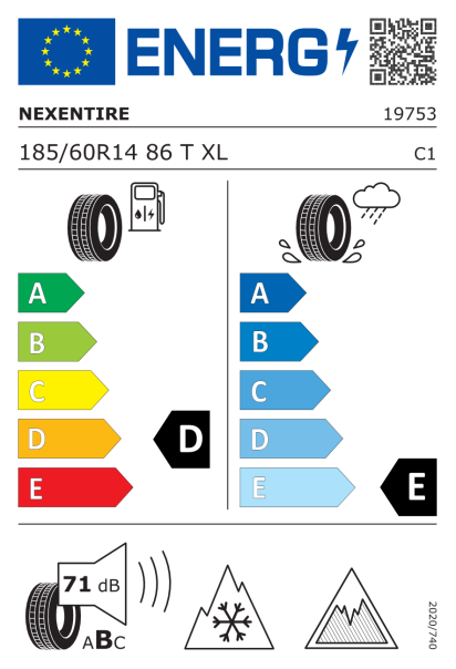 Nexen WinGuard Ice 3 185/60 R14 86T XL Eurolabel