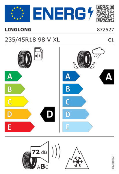 Linglong Sport Master Winter 235/45 R18 98V XL Eurolabel