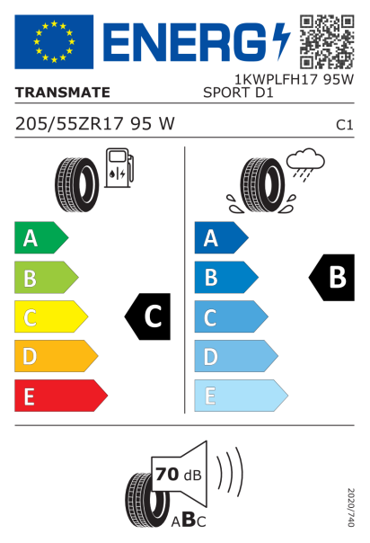 Transmate Sport D1 205/55 R17 95W XL Eurolabel