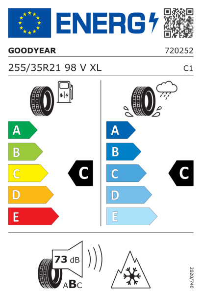 Goodyear UltraGrip Performance + 255/35 R21 98V XL Т0 Eurolabel