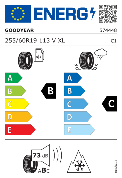 Goodyear UltraGrip Performance+ SUV 255/60 R19 113V XL Eurolabel