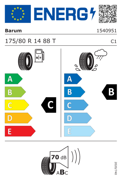 Barum Bravuris 5 HM 175/80 R14 88T Eurolabel