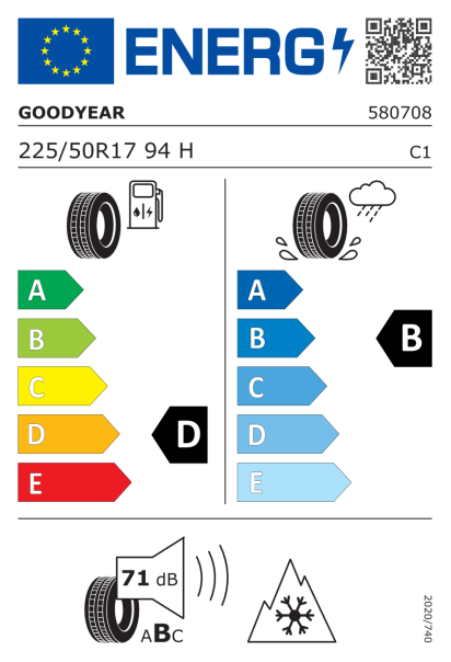 Goodyear UltraGrip Performance 3 225/50 R17 94H Eurolabel
