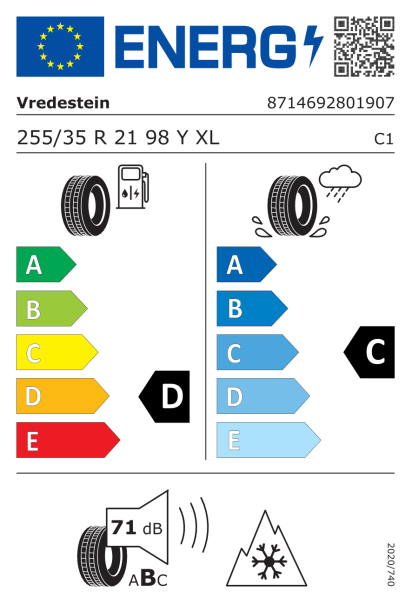 Vredestein Wintrac Pro+ 255/35 R21 98Y XL Eurolabel